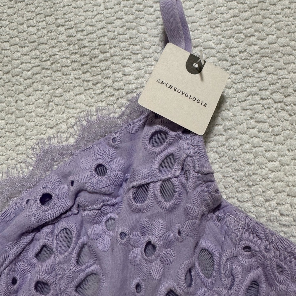 NWT Anthropologie XL The Giselle Lace Bustier Lavende Eyelet Edition - Picture 4 of 11